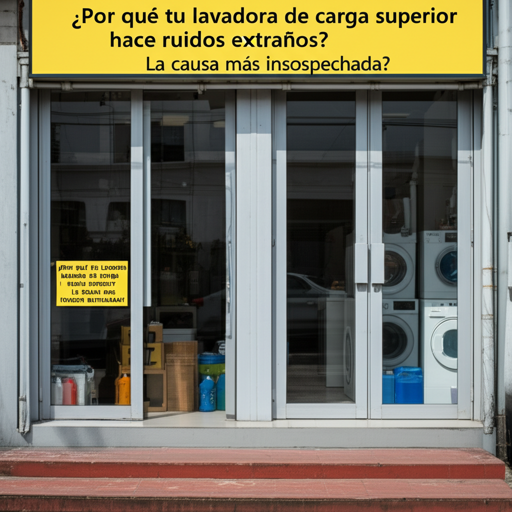 ¿Por qué tu lavadora de carga superior hace ruidos extraños? La causa más insospechada 1 analysisThe user wants a SEO optimized title in Spanish for an image related to the blog post title. Must be brief max 60 chars, descriptive, include relevant keywords, attractive. Only return the title, no greetings, no extra language.