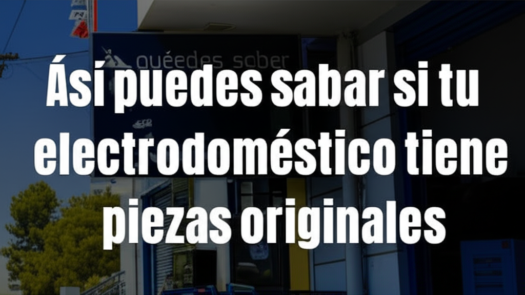 Así puedes saber si tu electrodoméstico tiene piezas originales 1 analysisUser asks for a SEO optimized title in Spanish for an image, based on given title. Must be brief
