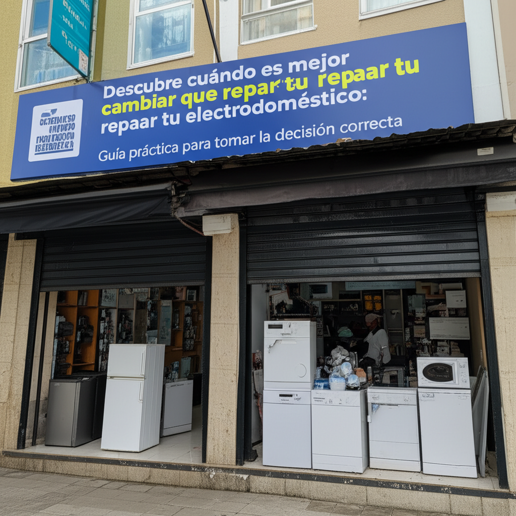 Descubre cuándo es mejor cambiar que reparar tu electrodoméstico: Guía práctica para tomar la decisión correcta 1 analysisUser asks to generate an SEO-optimized title for an image, based on the given title. Must be brief max 60 characters, descriptive, include relevant keywords, attractive. Spanish only, no greetings, only return the title. So